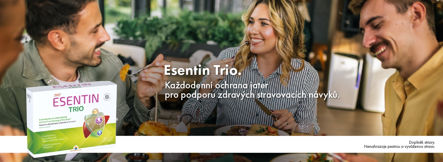 Esentin Trio podporuje zdravé fungování jater a zdravé stravovací návyky